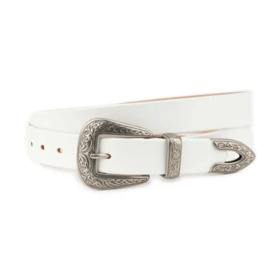 white western belt with engraved silver buckle 1 WB112 171025