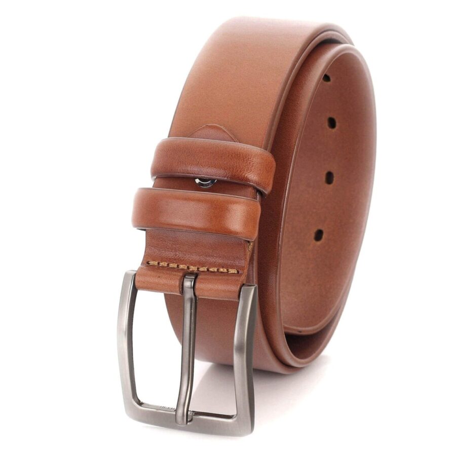 Tan Mens Belt For Jeans Real Leather 1 1 2 Inch 2