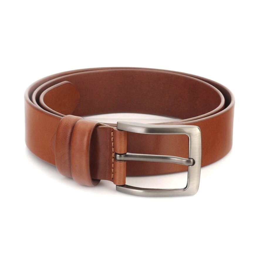 Tan Mens Belt For Jeans Real Leather 1 1 2 Inch 3