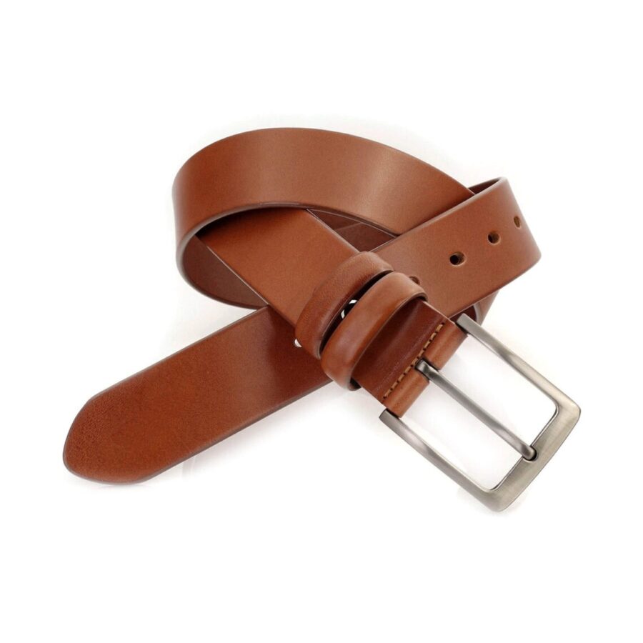 Tan Mens Belt For Jeans Real Leather 1 1 2 Inch 4