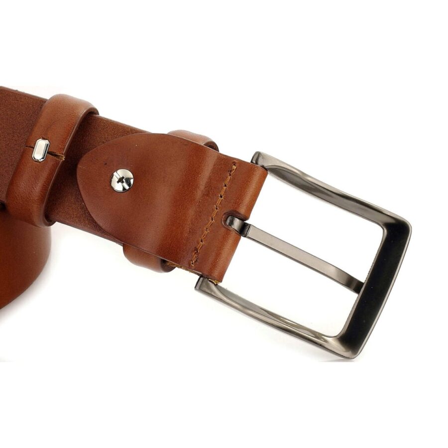 Tan Mens Belt For Jeans Real Leather 1 1 2 Inch 6