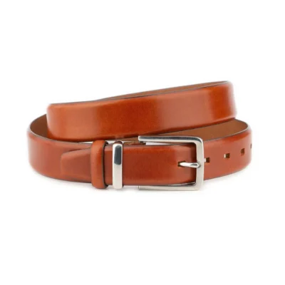 cognac mens belt with stainless steel buckle 1 102 COGN 3570 AML