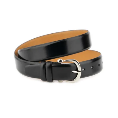 ladies black belt with silver horseshoe buckle 1 101125 3501 AML 10