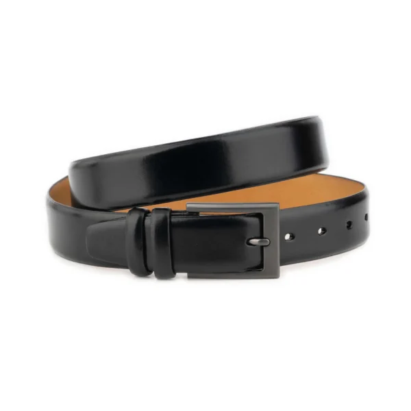 mens belt leather black with gray buckle 1 101125 3501 AML 12