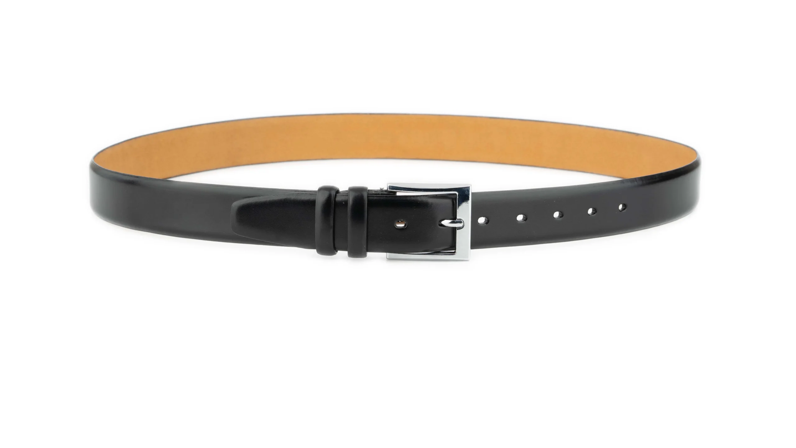 mens black belt with square nickel buckle 2