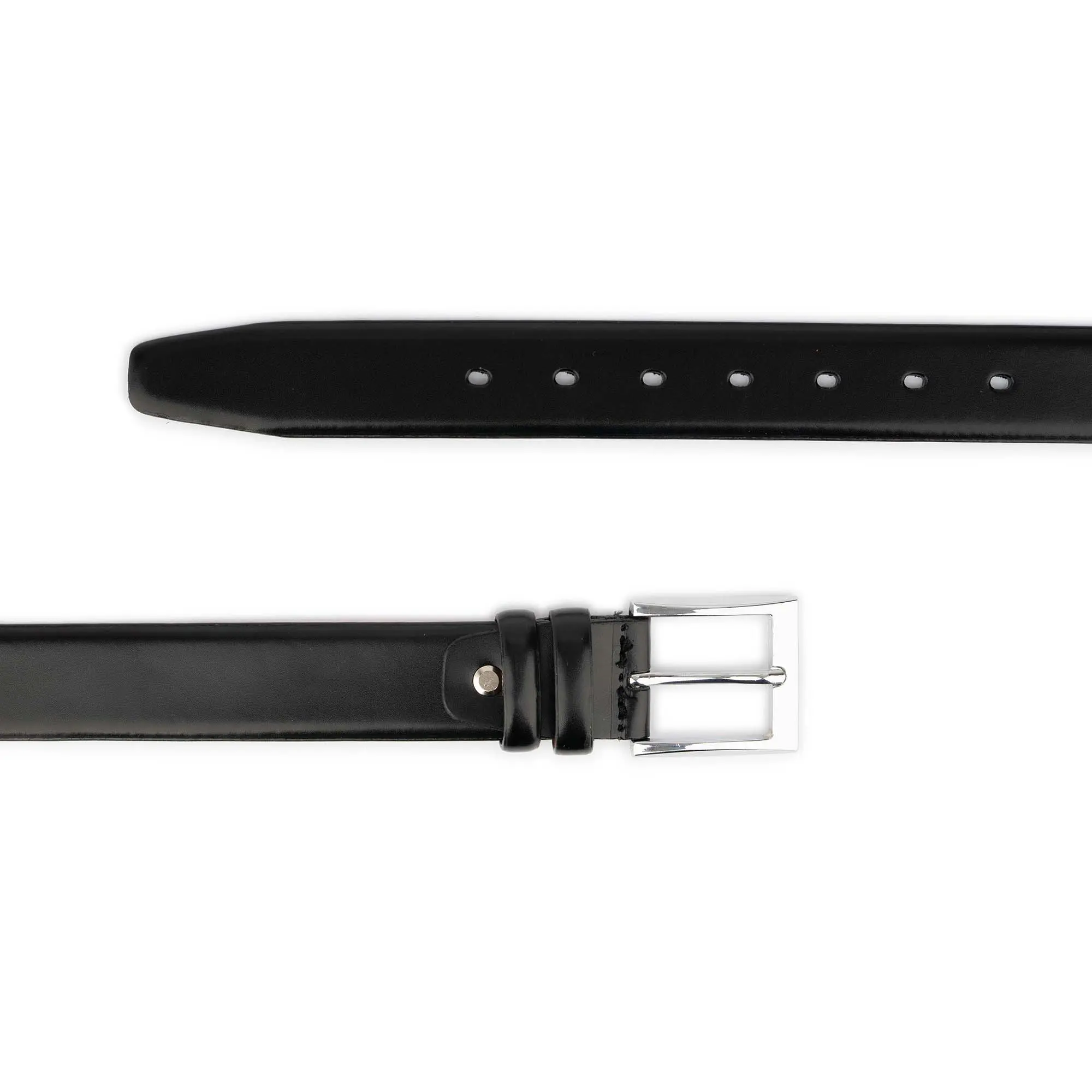 mens black belt with square nickel buckle 3
