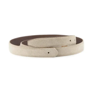 Beige Suede Leather Belt Strap Replacement 2 5 cm with Buckle Hole 1 SUET 25 HOLE BEIGE KASV