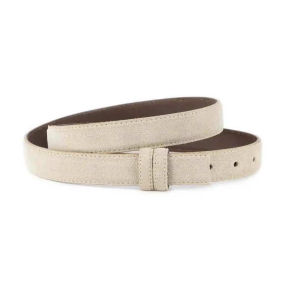 Beige Suede Replacement Belt Strap 1 Inch Without Buckle 1 SUET 25 CUT BEIGE KASV