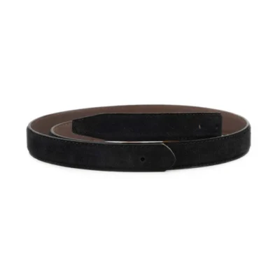 Black Suede Leather Belt Strap Replacement 2 5 cm with Buckle Hole 1 SUET 25 HOLE BLACK KASV