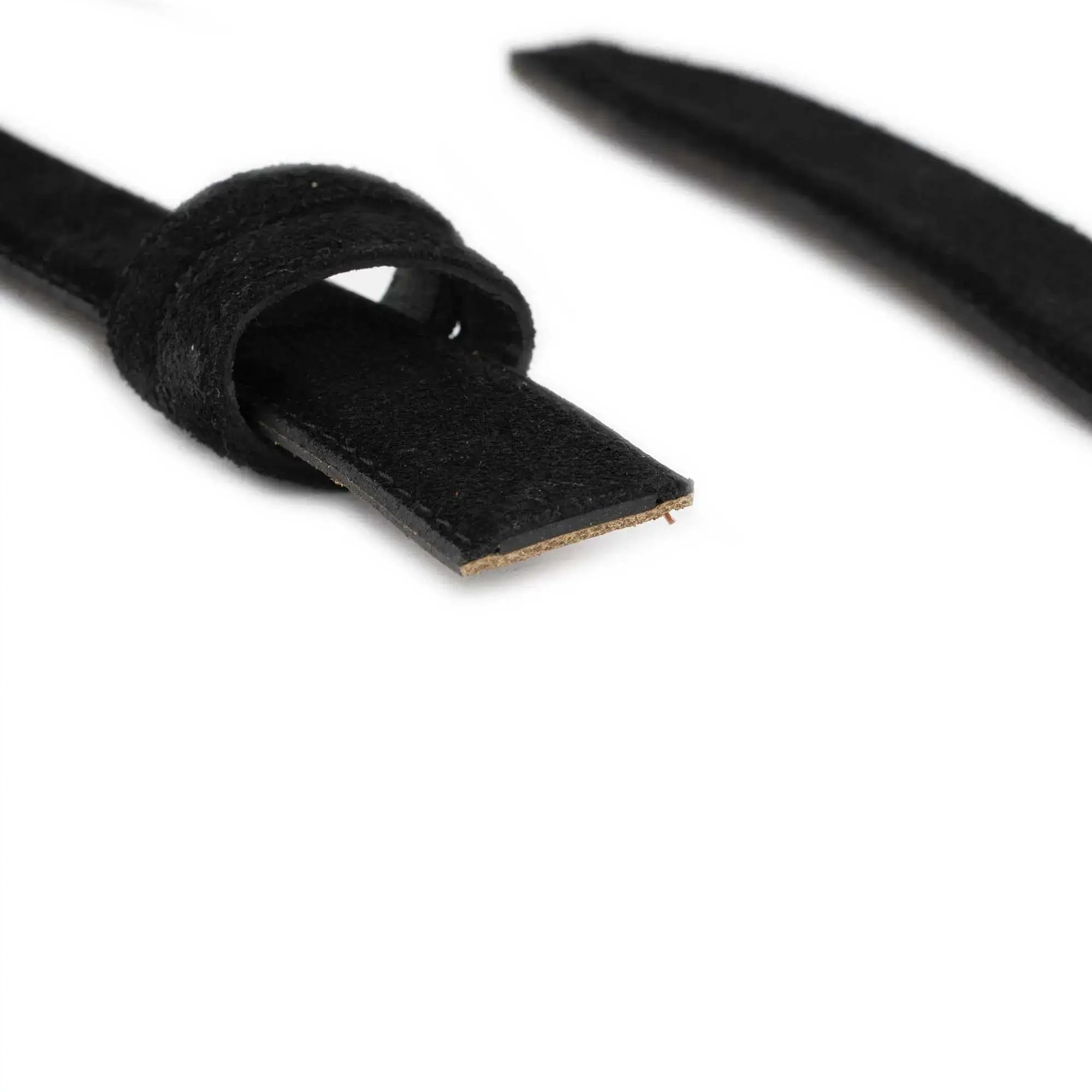 Black Suede Replacement Belt Strap 1 Inch Without Buckle 3