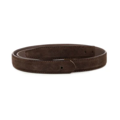 Brown Suede Leather Belt Strap Replacement 2 5 cm with Buckle Hole 1 SUET 25 HOLE BROWN KASV