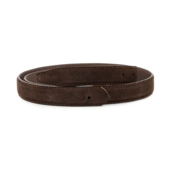 Brown Suede Leather Belt Strap Replacement 2 5 cm with Buckle Hole 1 SUET 25 HOLE BROWN KASV