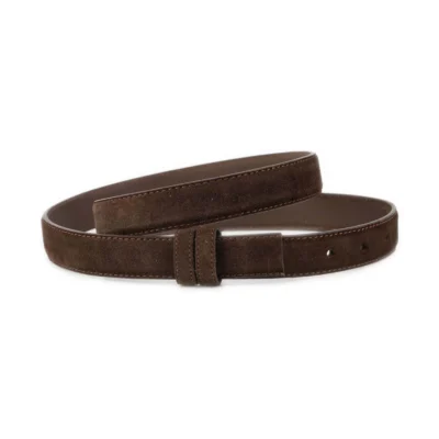 Brown Suede Replacement Belt Strap 1 Inch Without Buckle 1 SUET 25 CUT BROWN KASV