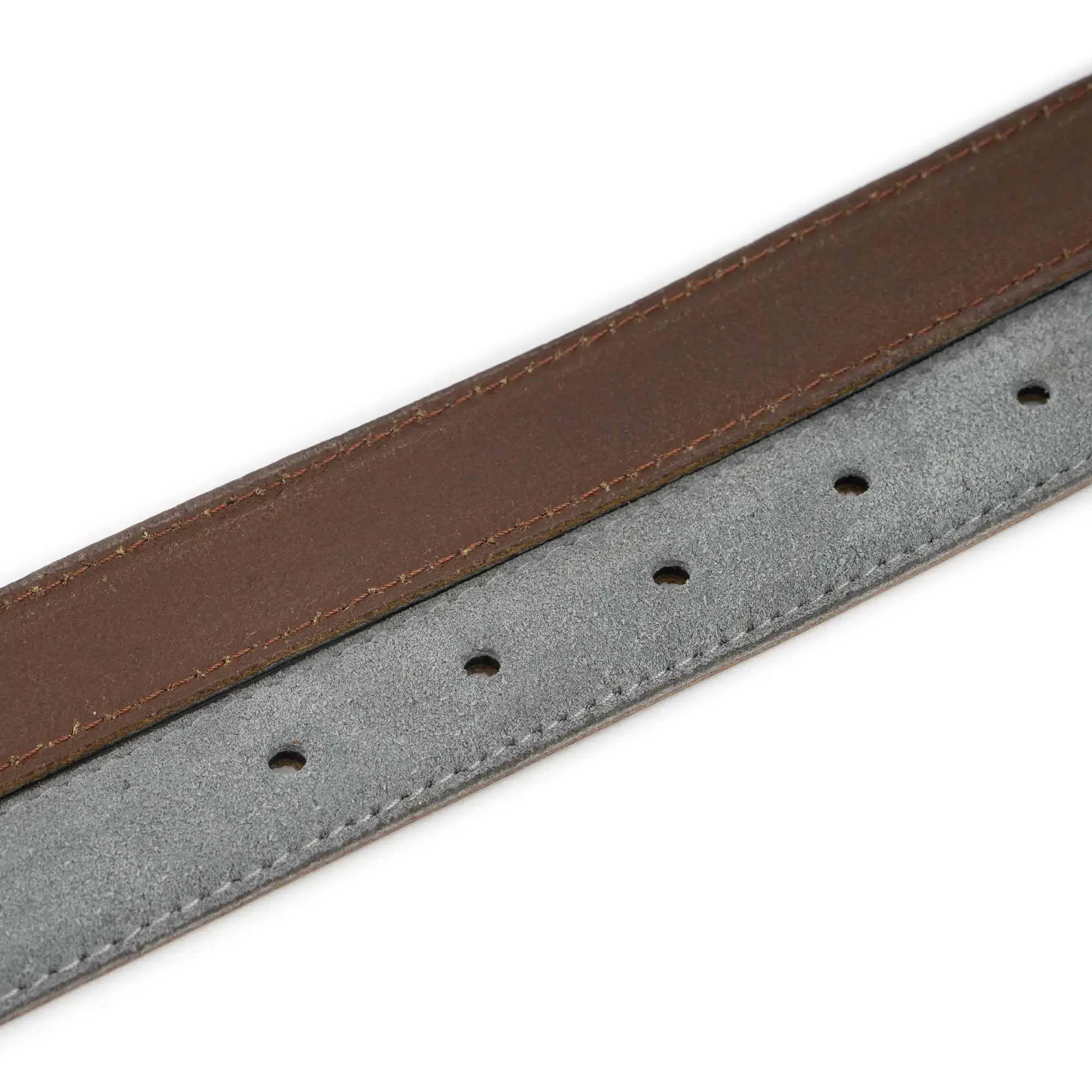 Gray Suede Belt 1 Inch Width with Rounded Dark Silver Buckle 4