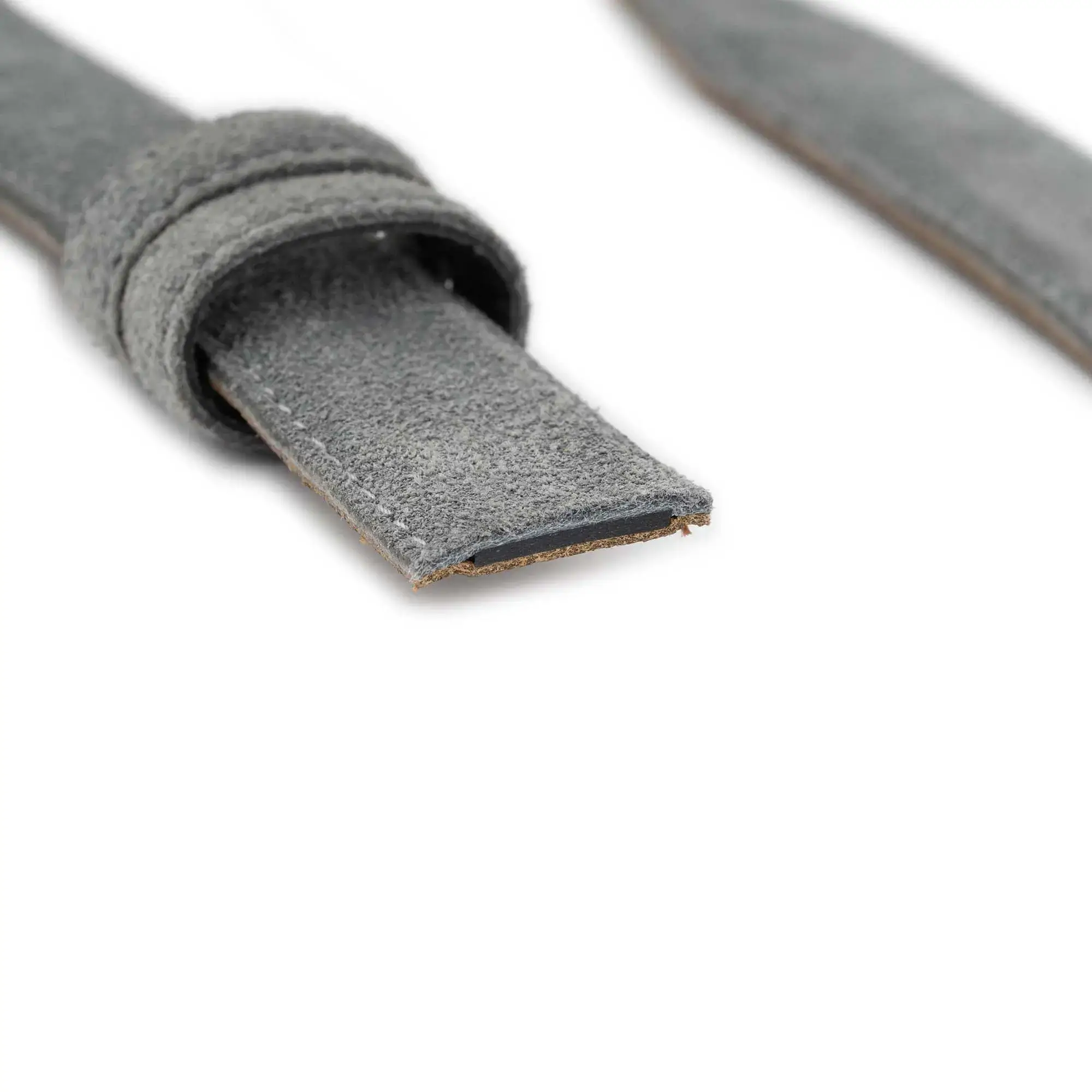 Gray Suede Replacement Belt Strap 1 Inch Without Buckle 3