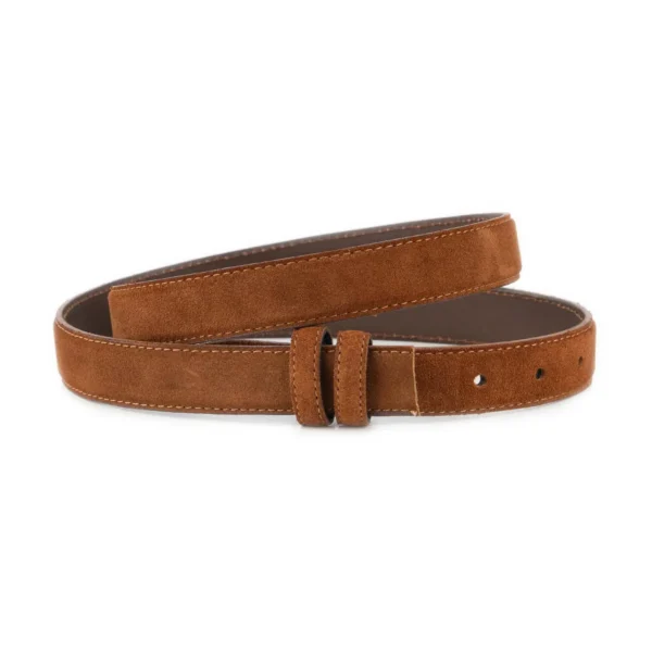Tobacco Suede Replacement Belt Strap 1 Inch Without Buckle 1 SUET 25 CUT TOBAC KASV