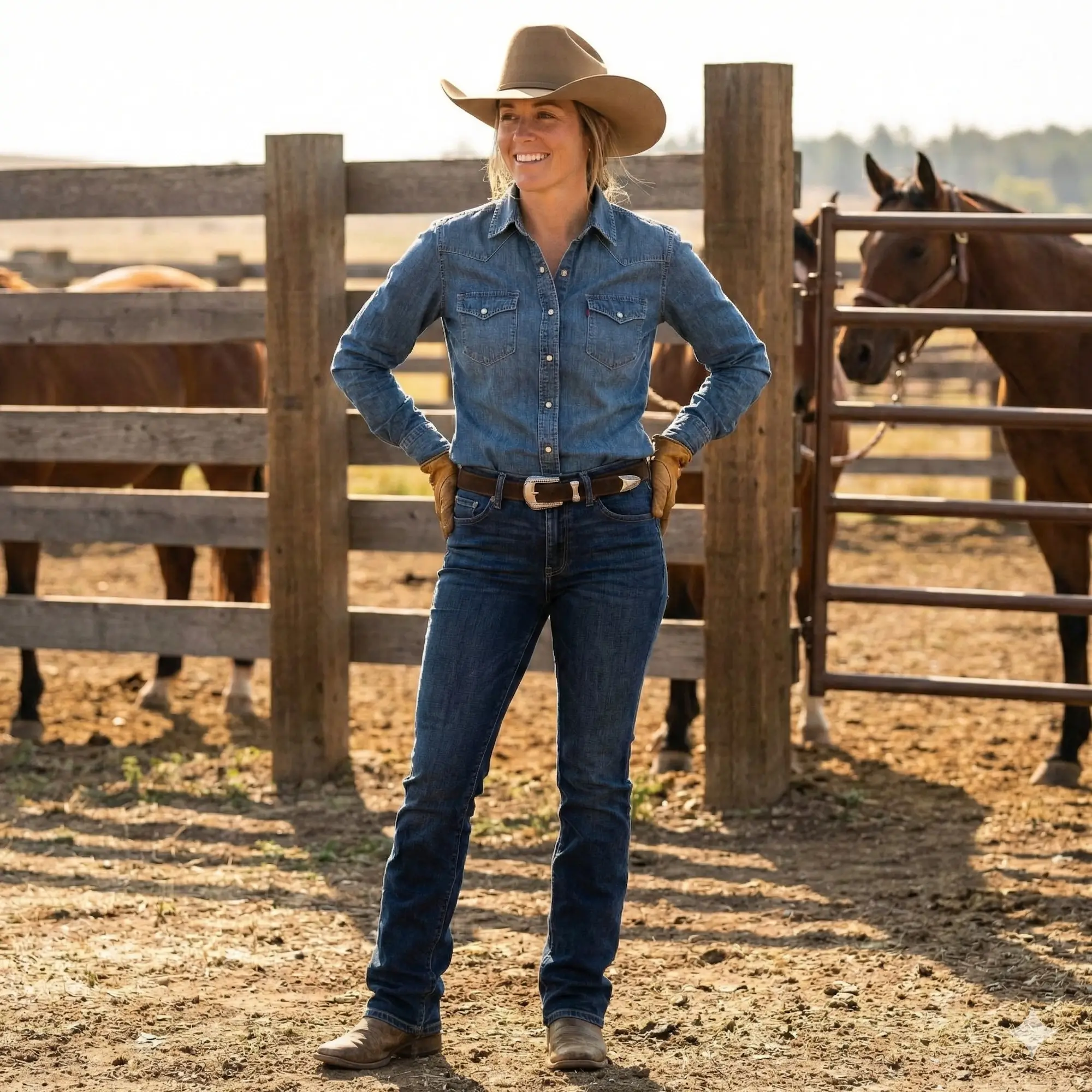 WESTSUET 25 DBROW DOT3SILV On woman cowgirl