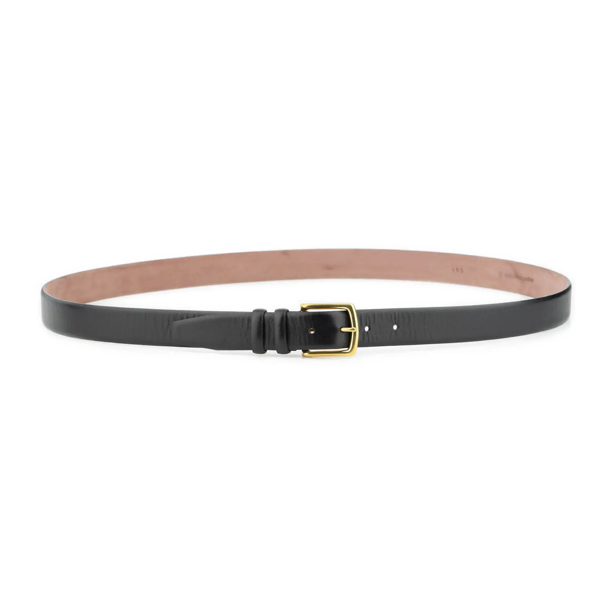 Black Plus Size Belt With Gold Brass Buckle 2