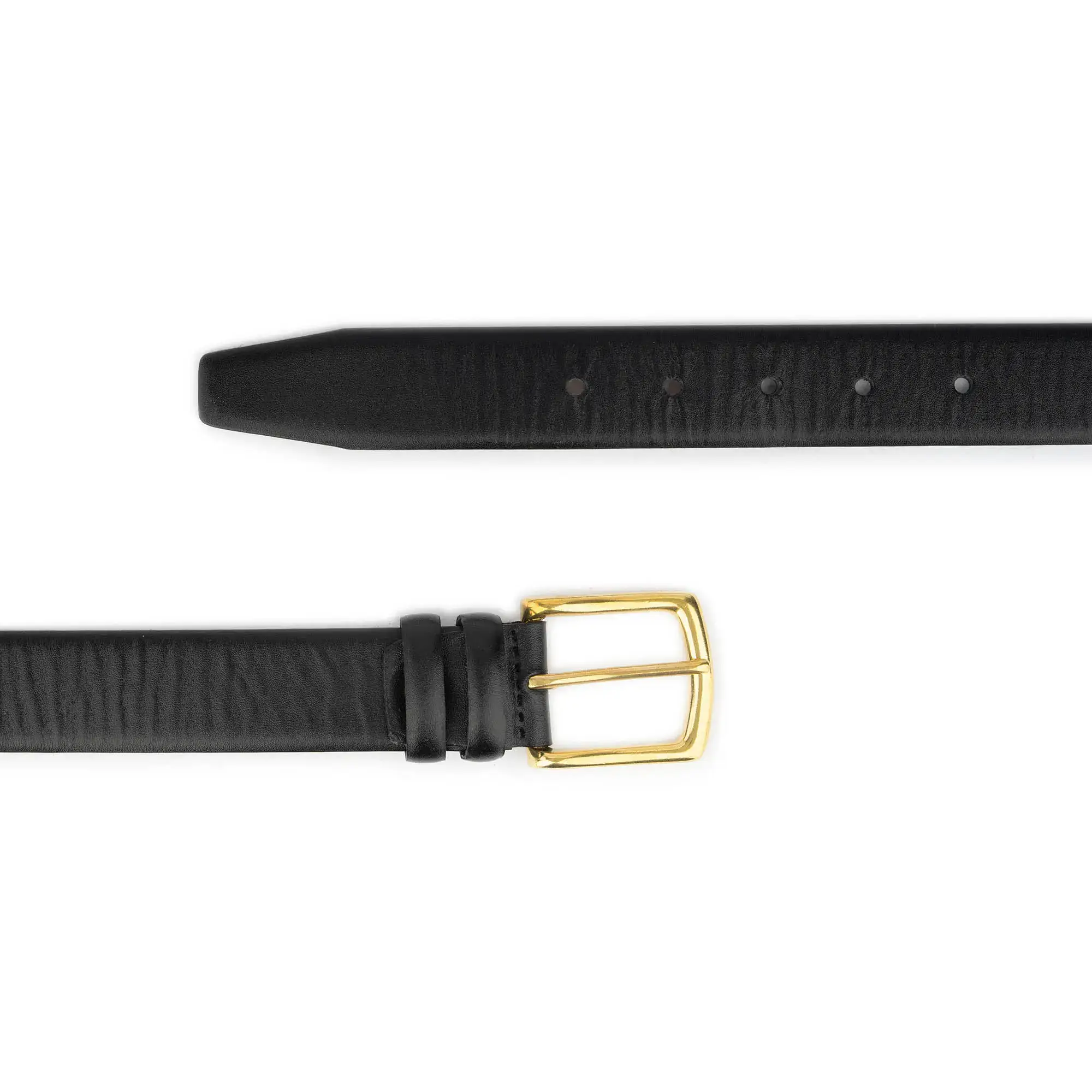 Black Plus Size Belt With Gold Brass Buckle 3