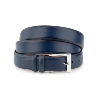 Blue Plus Size Belt for Men Genuine Leather Square Buckle 1 BIGTALL 35 BLUSM NISQ GODE