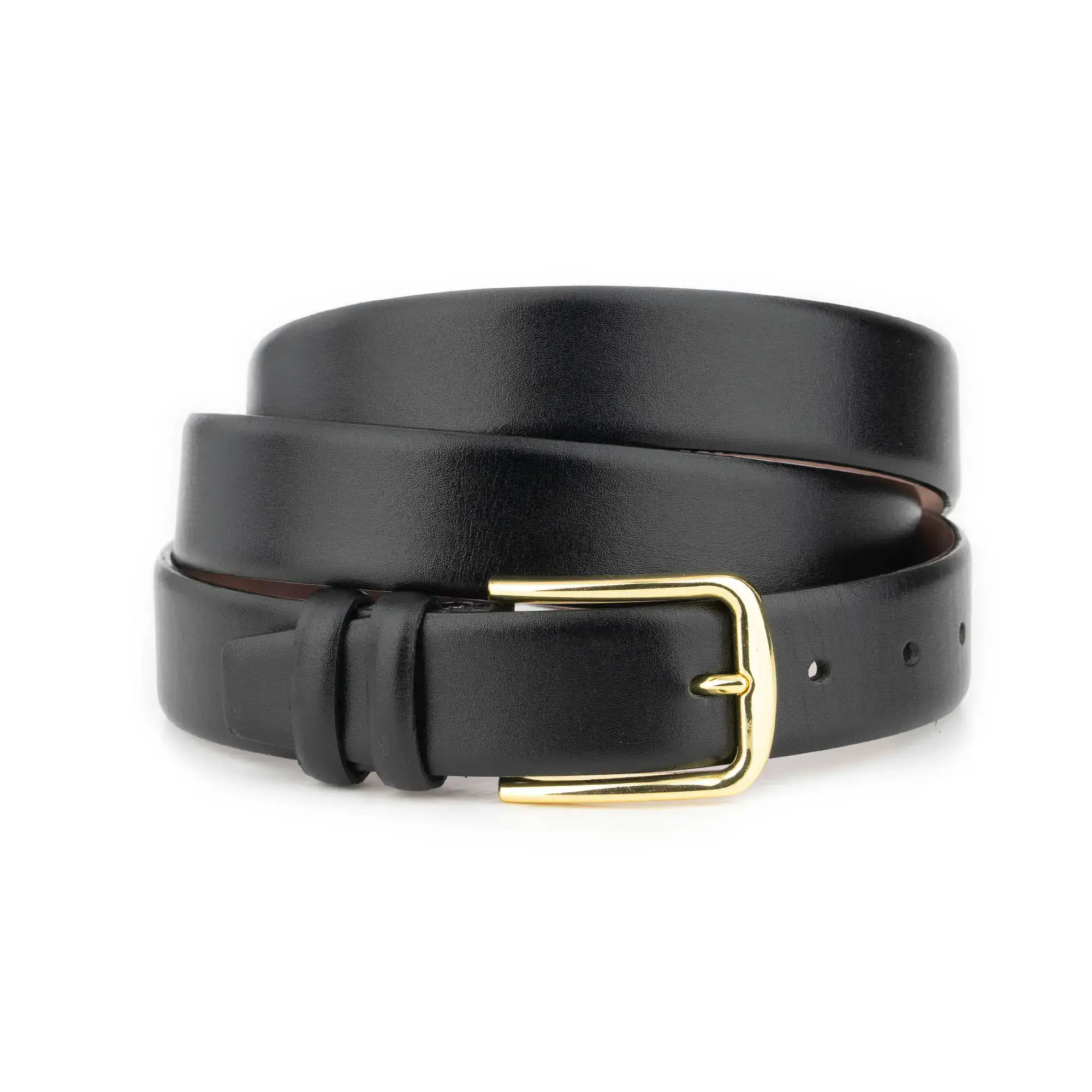 Mens Big and Tall Black Dress Belt with Gold Buckle 1 BIGTALL 35 BLSM GDBU GODE