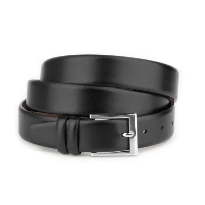 Mens Big and Tall Black Dress Belt with Square Nickel Buckle 1 BIGTALL 35 BLSM NISQ GODE
