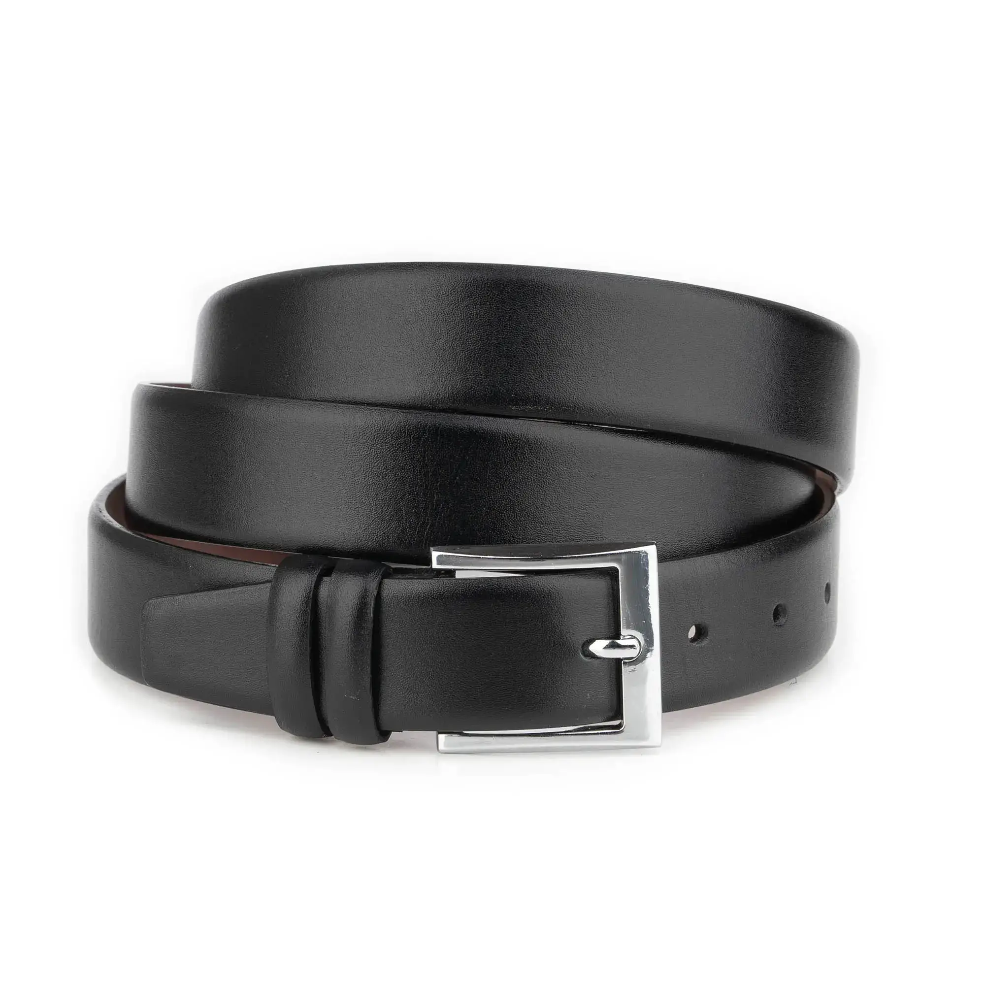 Mens Big and Tall Black Dress Belt with Square Nickel Buckle 1 BIGTALL 35 BLSM NISQ GODE