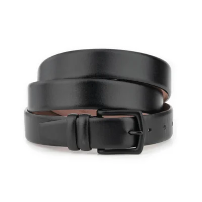 Mens Extra Long Leather Belt With Black Buckle 1 BIGTALL 35 BLSM BLABRA GODE