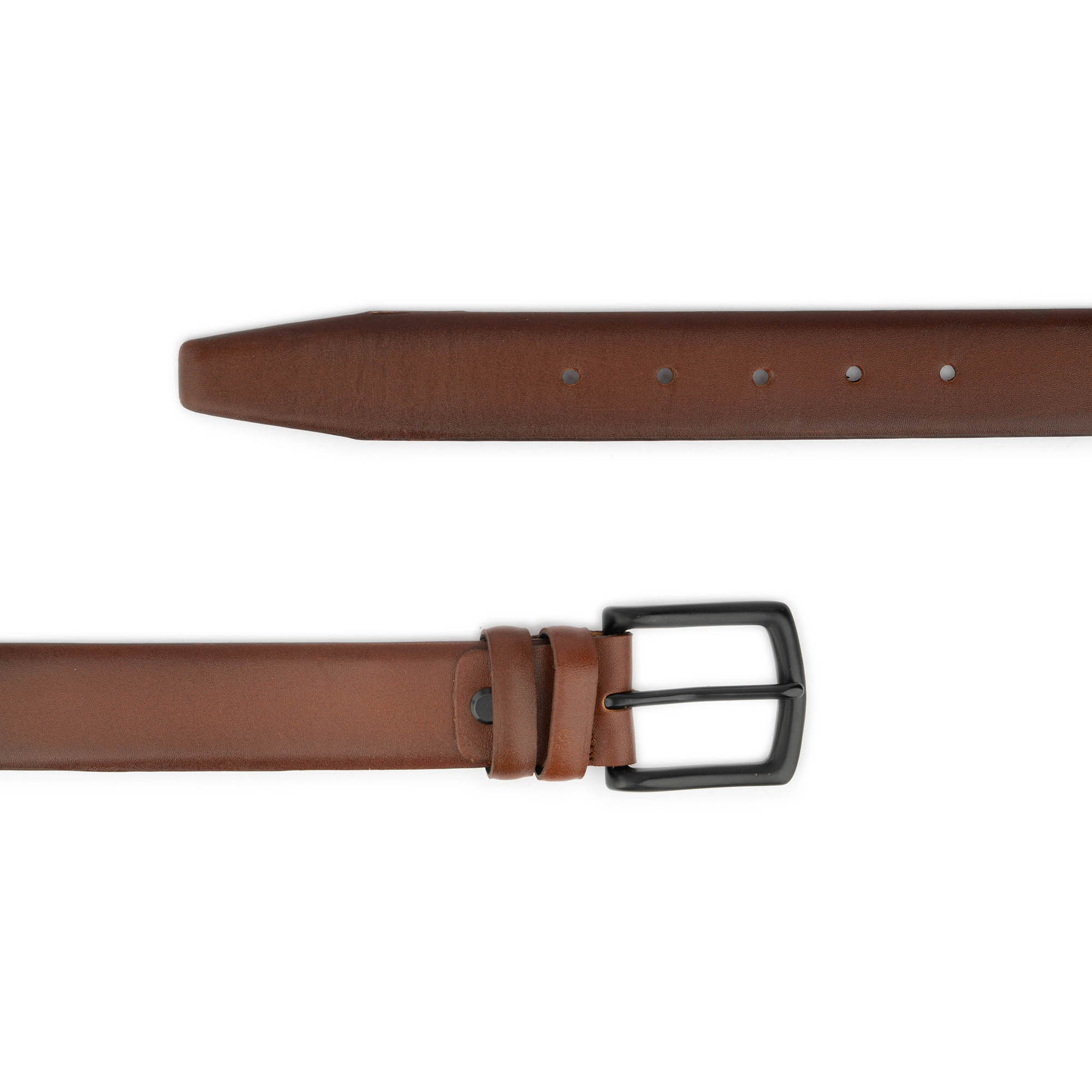 Mens Extra Long Leather Belt With Black Buckle 3