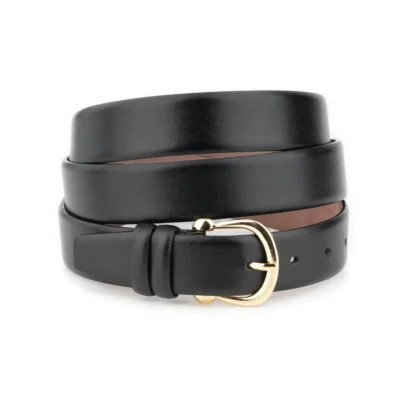 Plus Size Belt For Women Black Leather With Gold Buckle 1 BIGTALL 35 BLSM HORGOL GODE