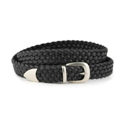 Western Big and Tall Braided Belt Black Woven Leather 1 OVS BRAID 30 BLAC 3PCSMO