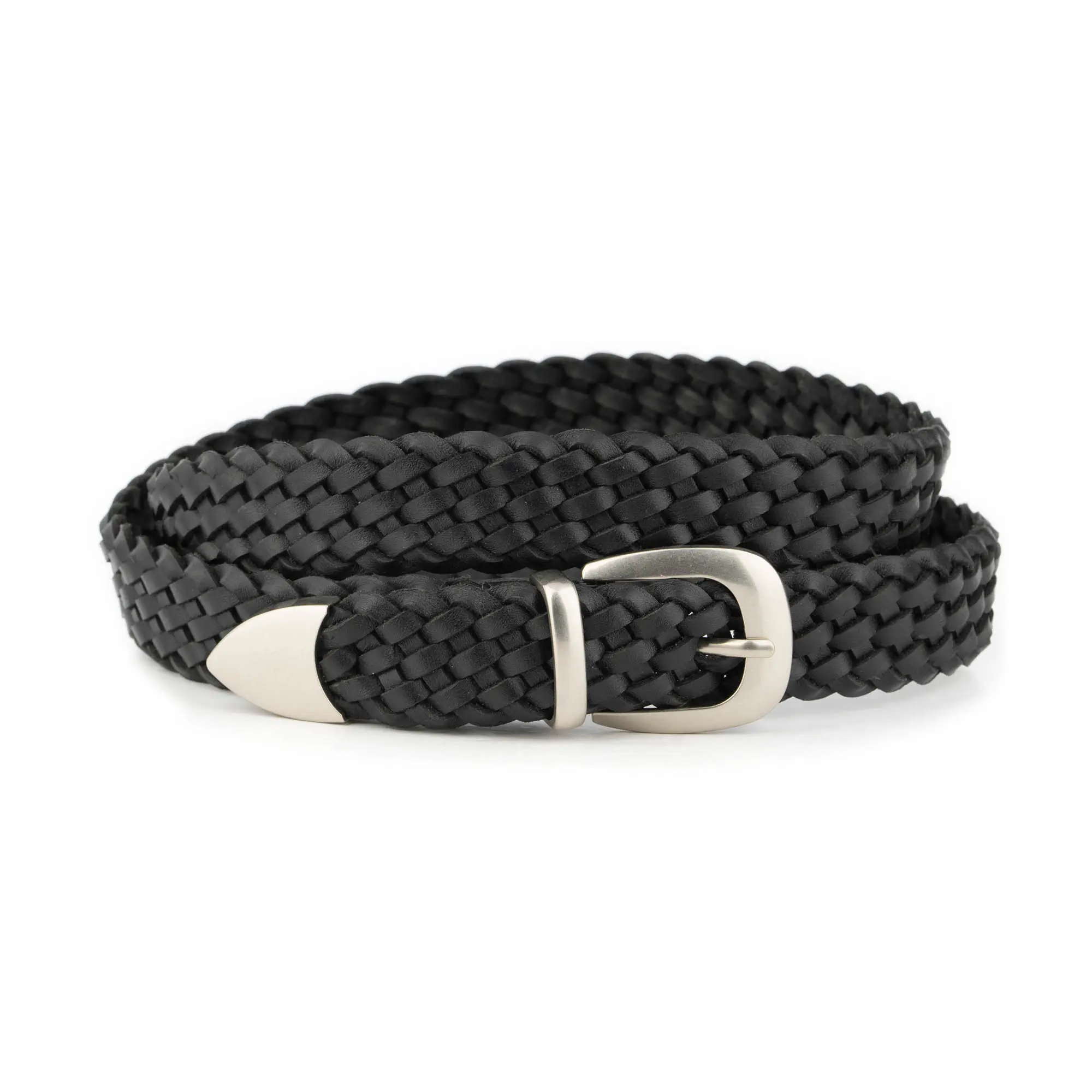 Western Big and Tall Braided Belt Black Woven Leather 1 OVS BRAID 30 BLAC 3PCSMO