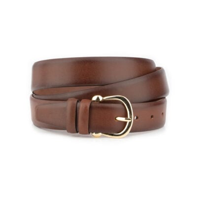 Womens Plus Size Belt With Gold Horseshoe Buckle 1 BIGTALL 35 COGSM HORGOL GODE