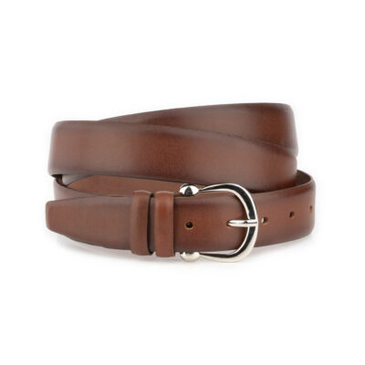 Womens Plus Size Belt With Silver Horseshoe Buckle 1 BIGTALL 35 COGN HORSIL GODE