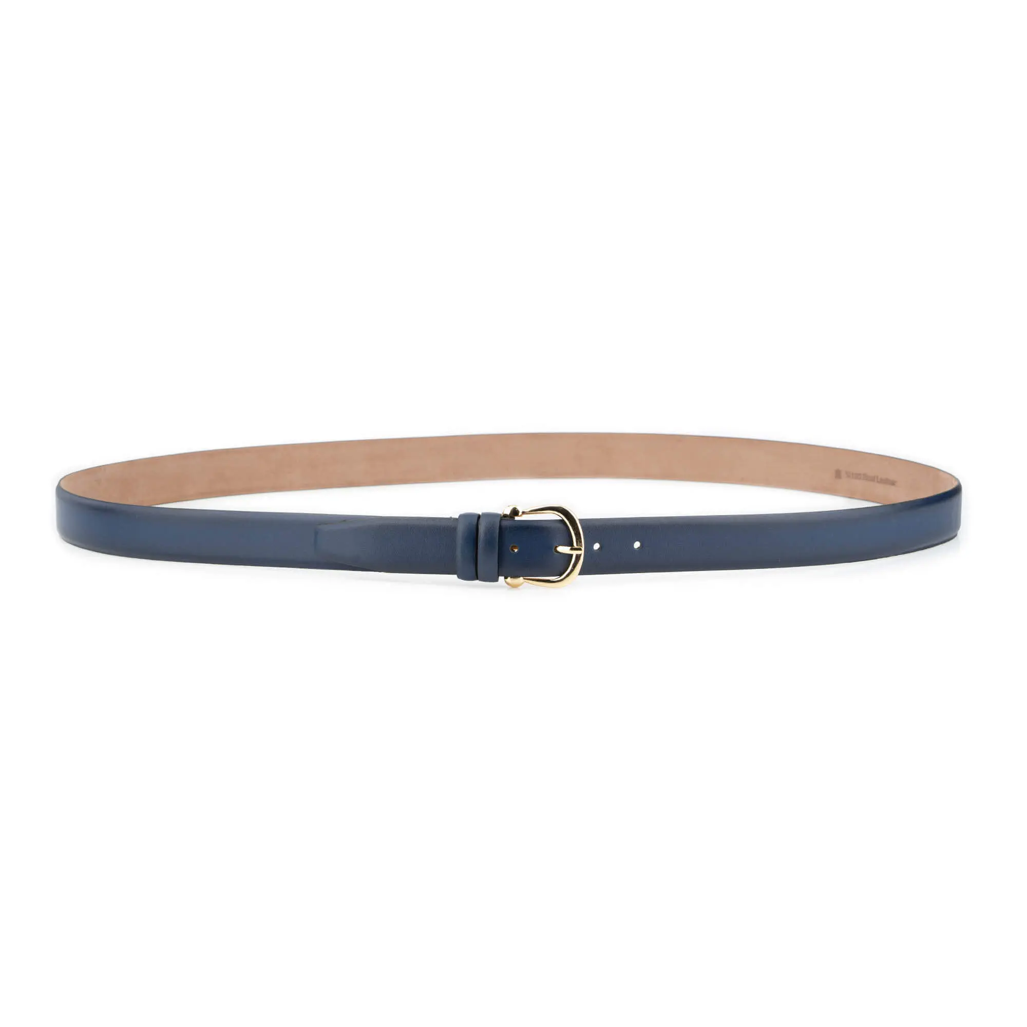 Womens Plus Size Navy Blue Belt With Gold Horseshoe Buckle 2
