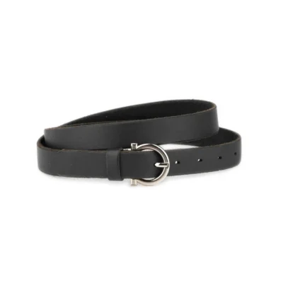 Handmade Extra Long Leather Belt With Silver Horseshoe Buckle 1 WEST 25 BLAFUG HORSSIL FL25