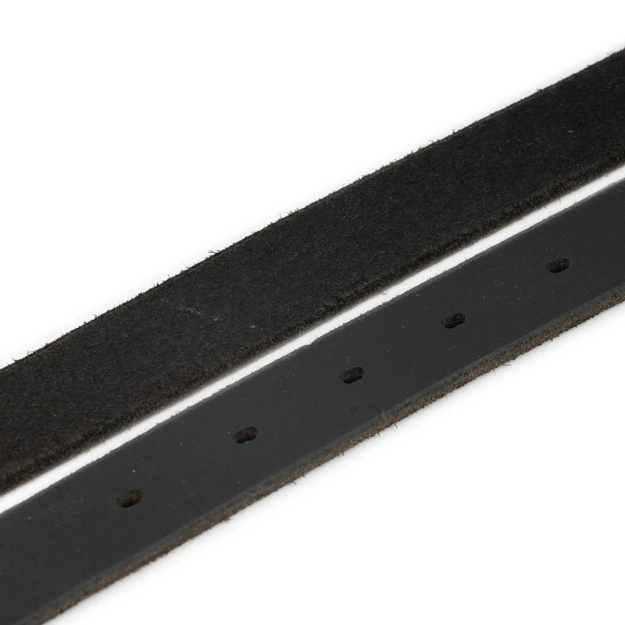 Handmade Plus Size Belt Black Full Grain Leather Nickel Buckle 4