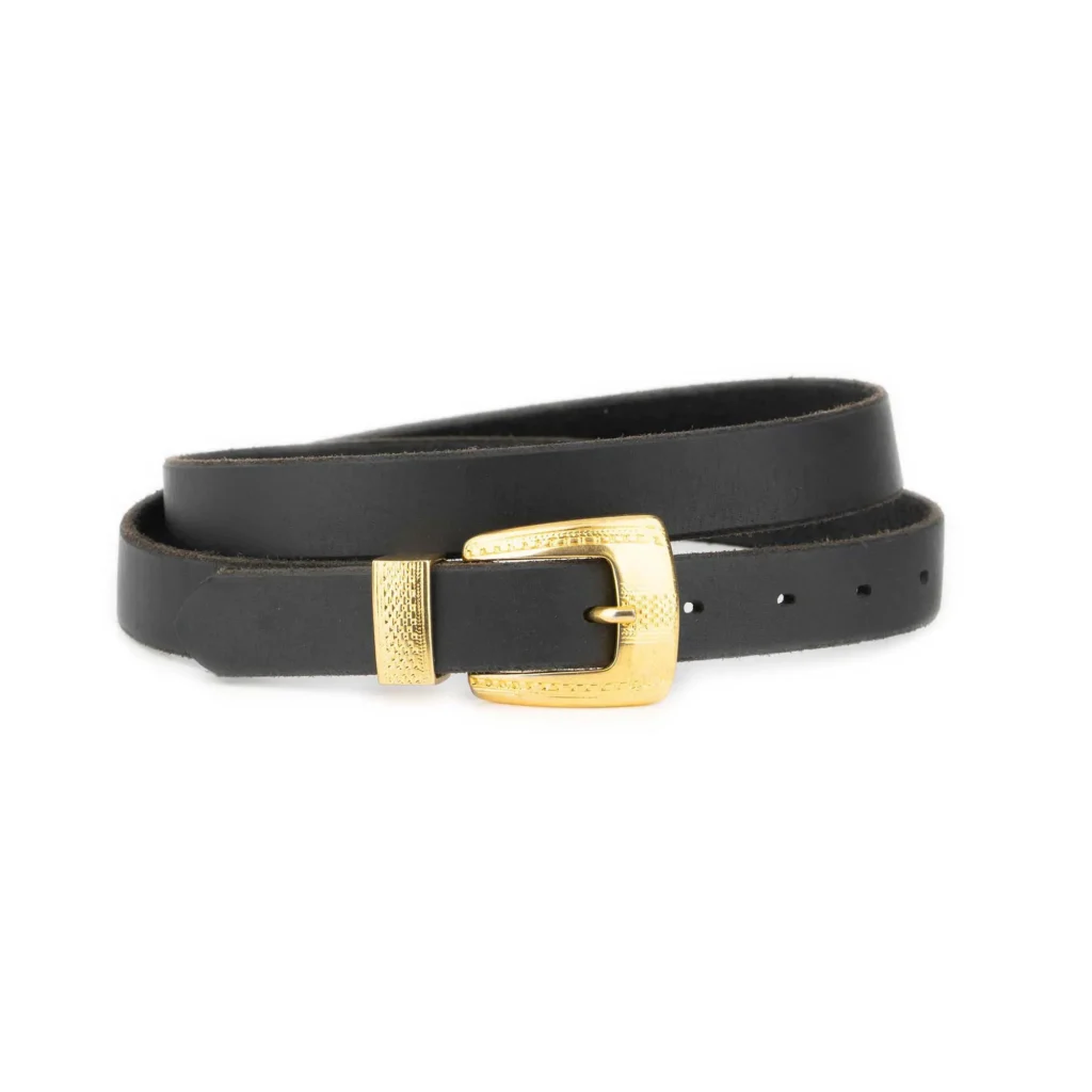 Ladies Belts For Large Waists Black With Gold Buckle 1 WEST 25 BLAFUG GDTEXT FL25