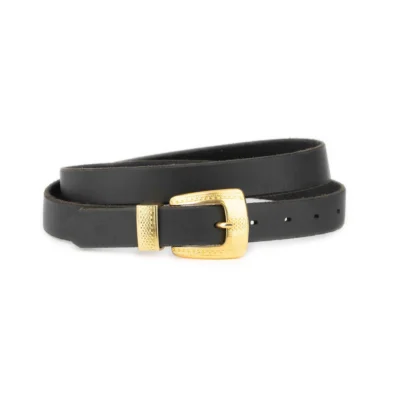 Ladies Belts For Large Waists Black With Gold Buckle 1 WEST 25 BLAFUG GDTEXT FL25