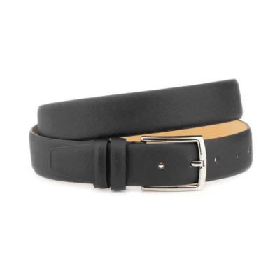 Saffiano Dressing Belt For Men Black 3 5 cm 1 SAFF 35 BLACK CLASILV DRM
