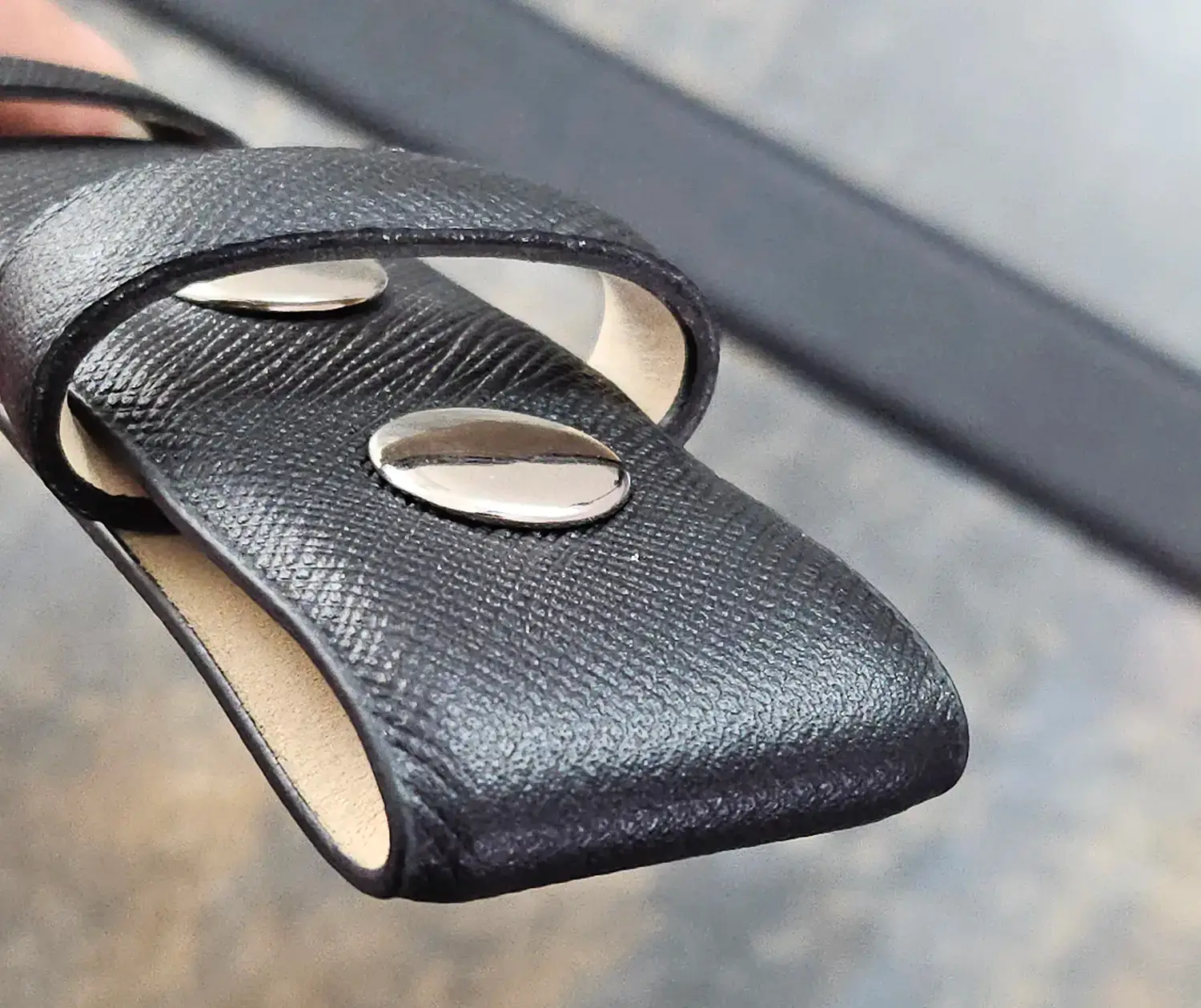 Saffiano Leather Snap Belt Bend Test 1