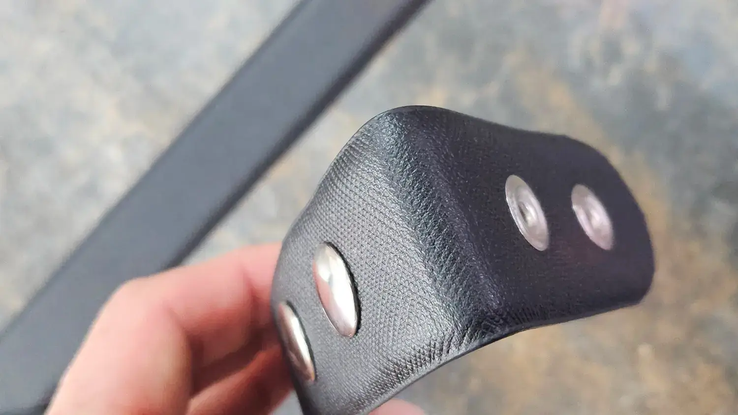 Saffiano Leather Snap Belt Bend Test 2