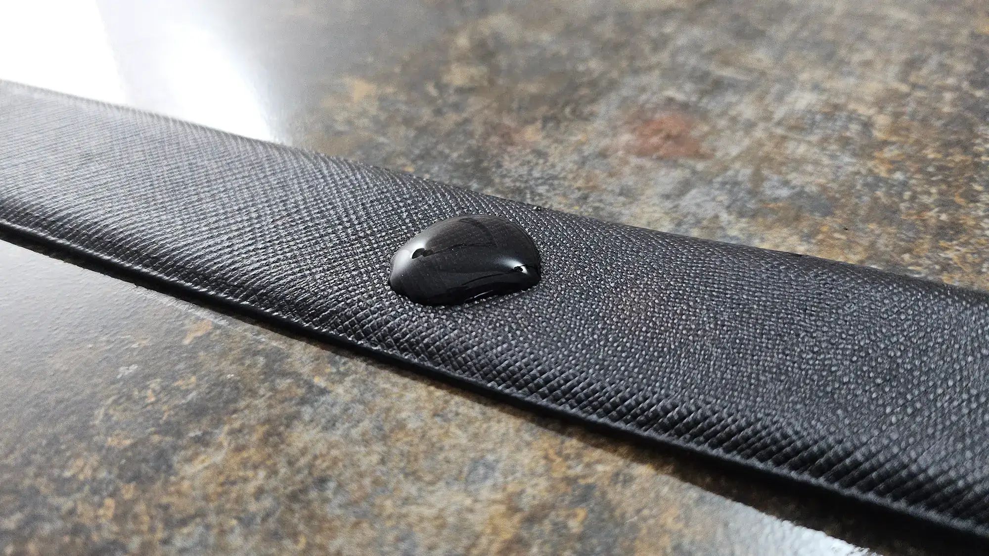 Saffiano Leather Belt Water and Stain Resistance