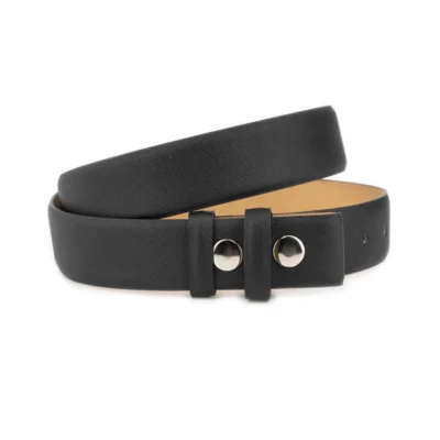 Snap Belt For Buckles Black Saffiano Leather 3 5 cm 1