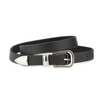 Western Plus Size Belt For Women With Silver Rope Buckle 1 WEST 25 BLAFUG ROPNICK FL25