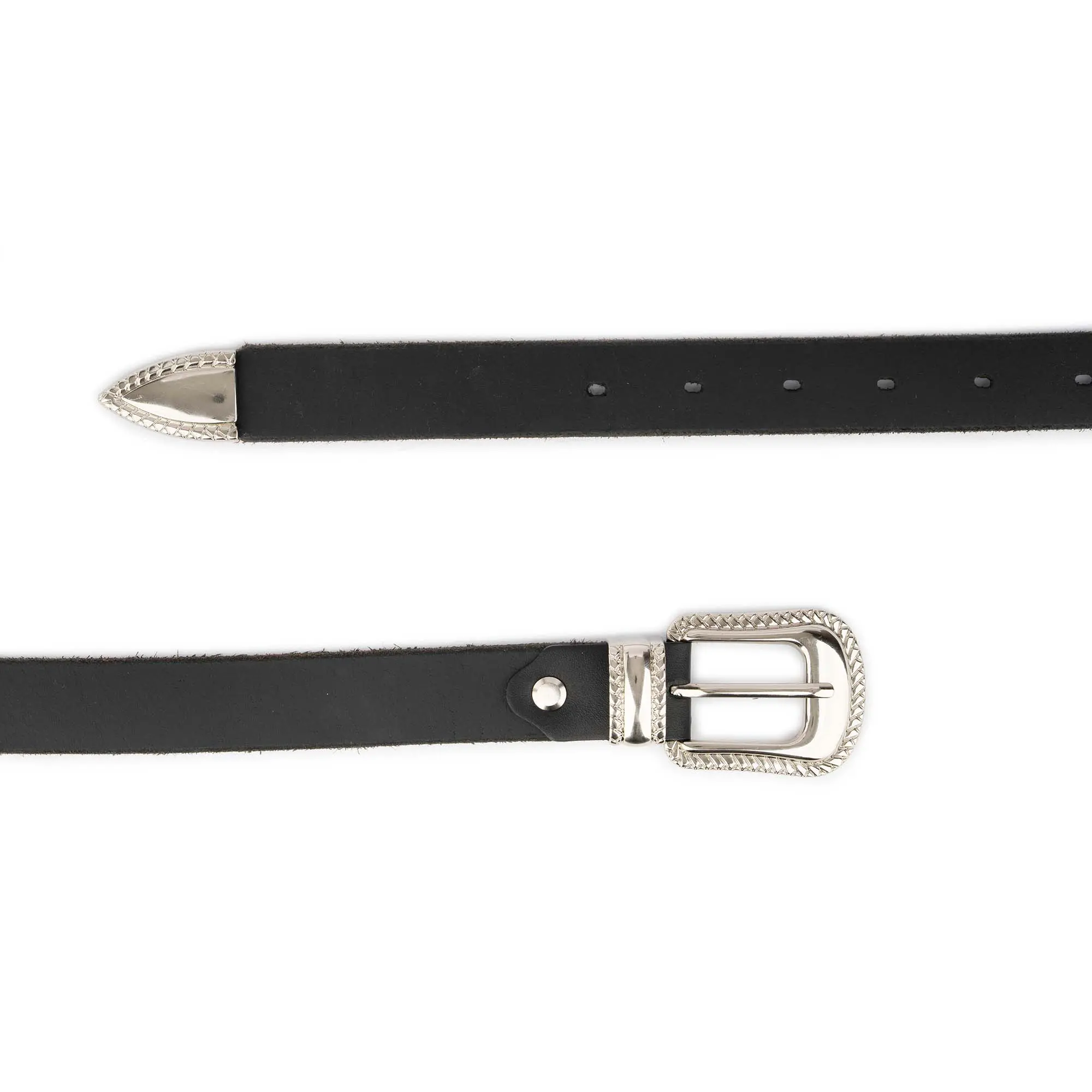 Western Plus Size Belt For Women With Silver Rope Buckle 3