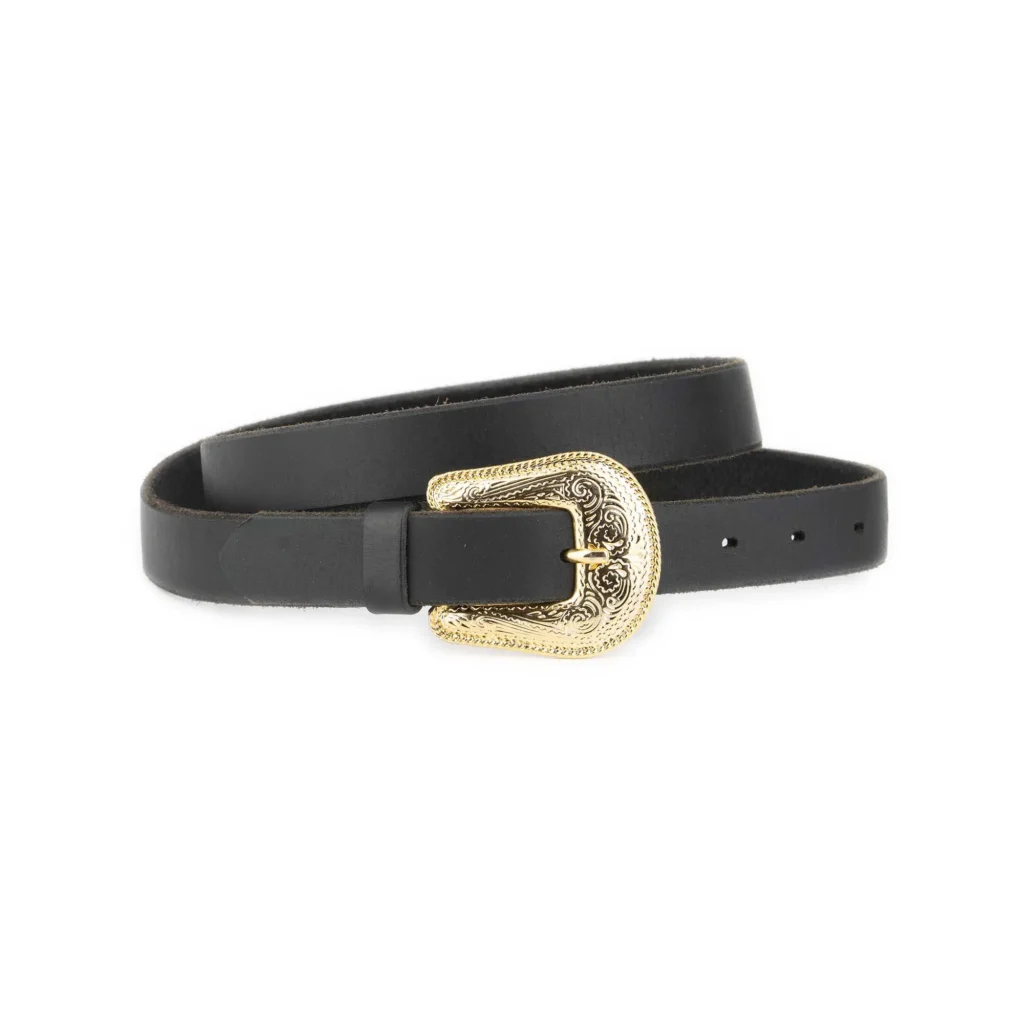 Western Plus Size Belt With Gold Buckle Full Grain Leather 1 WEST 25 BLAFUG YEGD FL25