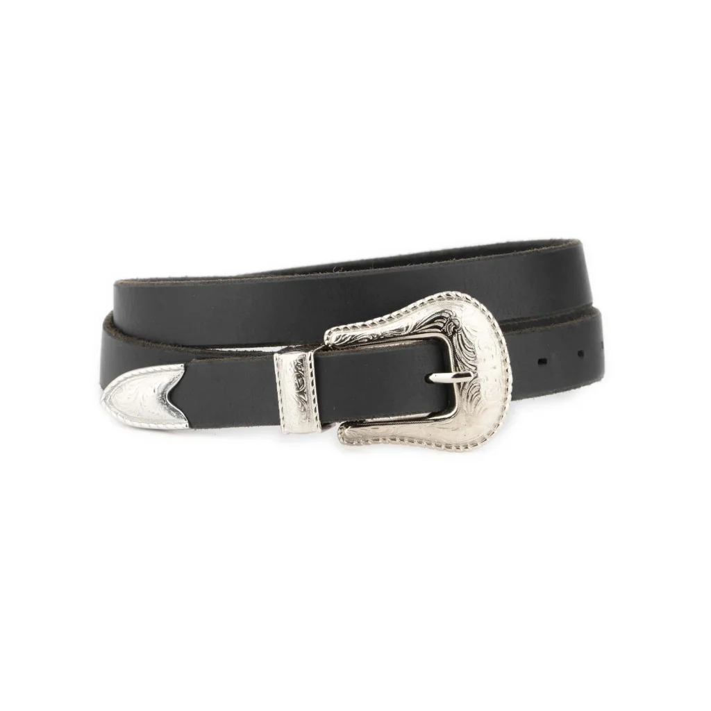 Western Plus Size Belt With Nickel Silver Buckle 1 WEST 25 BLAFUG NICKSIL FL25