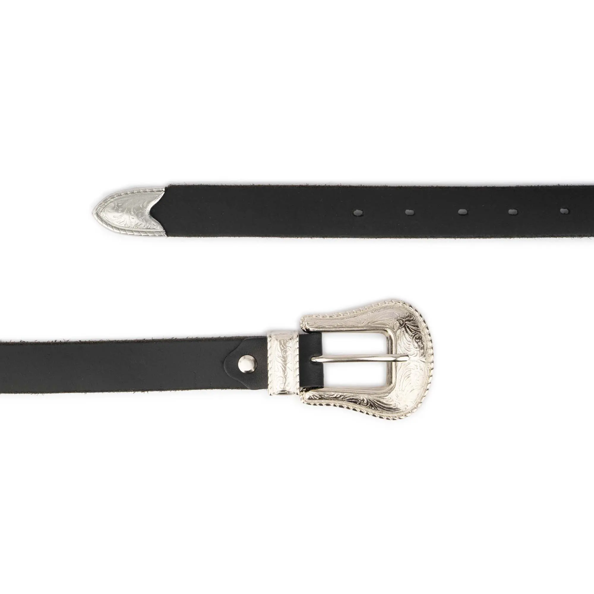 Western Plus Size Belt With Nickel Silver Buckle 3