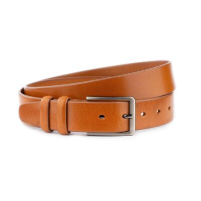 Tan Full Grain Leather Belt For Men 3 5 cm 1